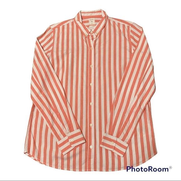 Gap Women’s Button Down Collar Pink Striped Shirt Size Large - Picture 5 of 12